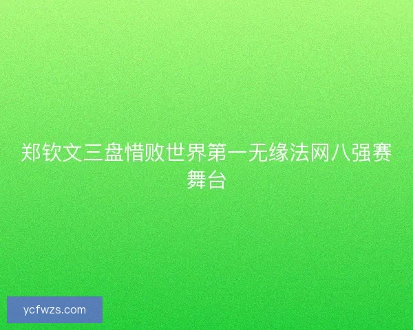 郑钦文三盘惜败世界第一无缘法网八强赛舞台